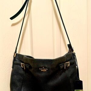 Kate Spade Black Shoulder Bag with Gold Accents